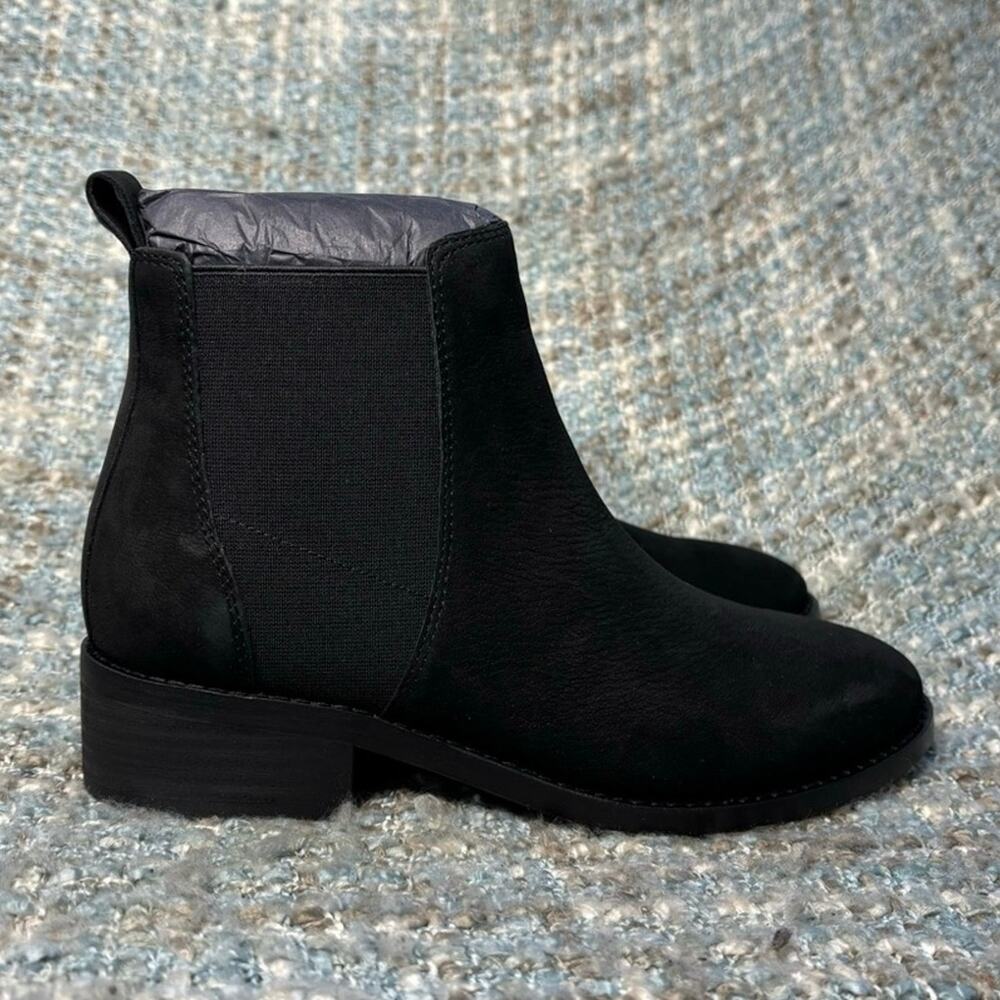 NWOB - Eileen Fisher Blink Tumbled Nubuck Leather Chelsea Bootie in Black